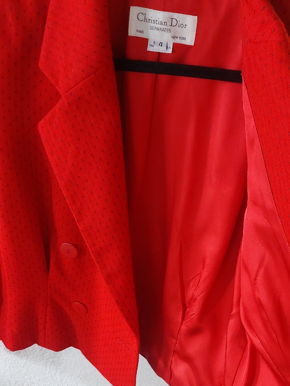 Dior VINTAGE Red Double-Breasted CROPPED Jacket - Picture 10 of 11